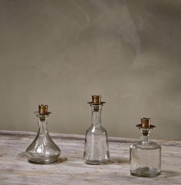 Nkuku Sirsa Glass Wide Candlestick Clear 3 Nkuku Sirsa Glass Wide Candlestick Clear