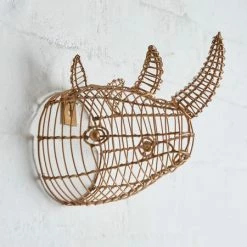 Nkuku Eko Mini Rhinoceros Head In Brass 8 Nkuku Eko Mini Rhinoceros Head In Brass