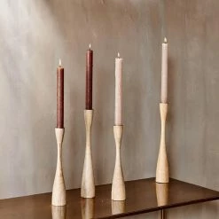 Nkuku Large Natural Mango Wood Candlestick