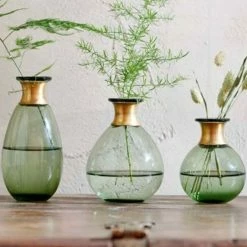 Nkuku Green Miza Mini Glass Vase