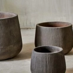 Nkuku Small Wampu Wide Planter In Brown Black 9 Nkuku Small Wampu Wide Planter In Brown Black