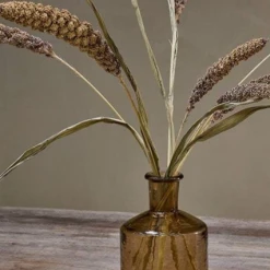 Nkuku Sirsa Glass Wide Candlestick Sepia