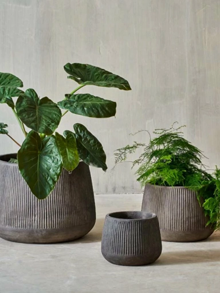 Nkuku Small Wampu Wide Planter In Brown Black 1 Nkuku Small Wampu Wide Planter In Brown Black