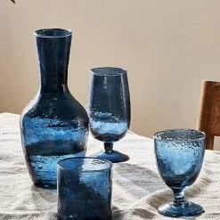 Nkuku Yala Glass Set Of 4 In Indigo