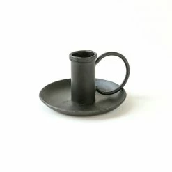 Nkuku Amri Iron Candlestick - Antique Black