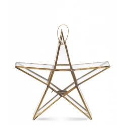 Nkuku Medium Brass Sanwi Standing Star T-Light Holder