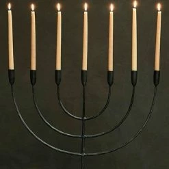 Nkuku Mbata Giant Brass Candelabra In Antique Black