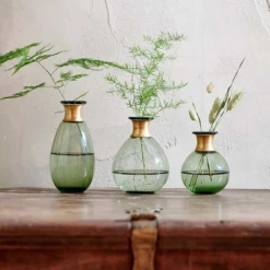 Nkuku Miza Mini Glass Vase Green