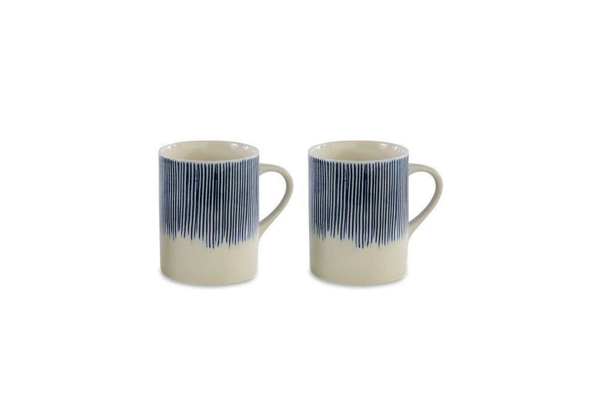 Nkuku White & Blue Large Karuma Mug 1 Nkuku White & Blue Large Karuma Mug