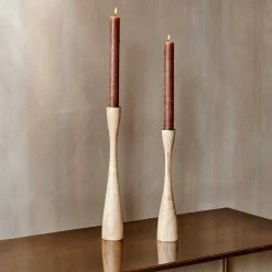 Nkuku Large Natural Himba Mango Wood Candlestick