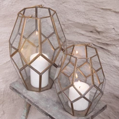 Nkuku Small Mohani Brass Lantern