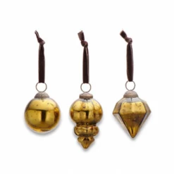 Nkuku Ura Baubles - Antique Green - Set of 3