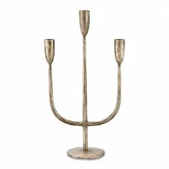 Nkuku Antique Brass Mbata Candelabra Candleholder