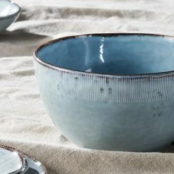 Nkuku Dusty Blue Malia Serving Bowl - One Size