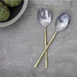 Nkuku Sirkali Brushed Gold Salad Servers