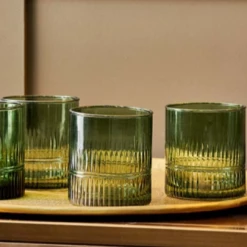 Nkuku Mila Tumbler Glass In Dark Emerald