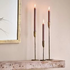 Nkuku Medium Antique Brass Candlestick