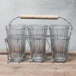 Nkuku Agar Six Tea Glass Set In Carrier
