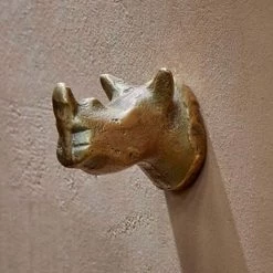 Nkuku Brass Rhinoceros Hook