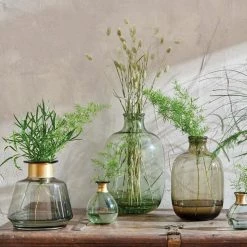 Nkuku Medium Lua Glass Vase In Green