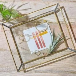 Nkuku Glass Brass Photo Tray