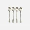 Nkuku Set Of 4 Veeta Brushed Silver Tea Spoons