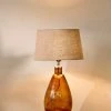 Nkuku Baba Glass Lamp Small Tall In Burnt Amber