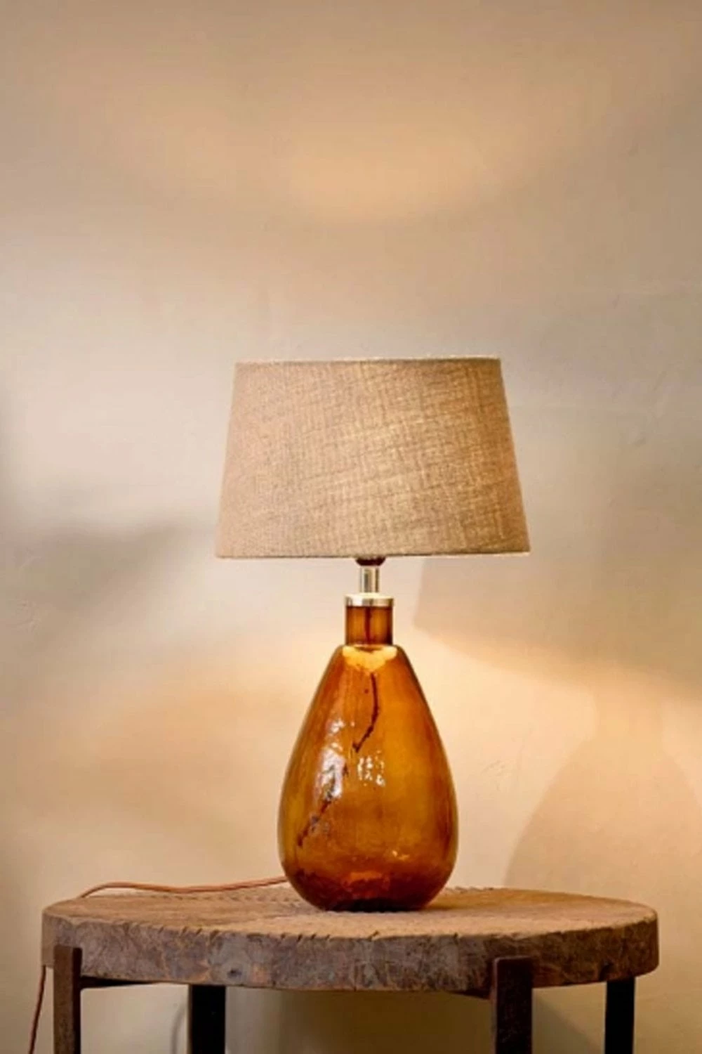 Nkuku Baba Glass Lamp Small Tall In Burnt Amber 1 Nkuku Baba Glass Lamp Small Tall In Burnt Amber