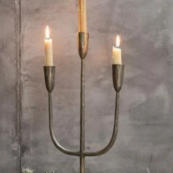 Nkuku Antique Brass Mbata Brass Candelabra