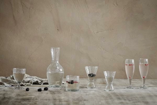 Nkuku Yala Hammered Champagne Glasses Clear Glass 2 Nkuku Yala Hammered Champagne Glasses Clear Glass