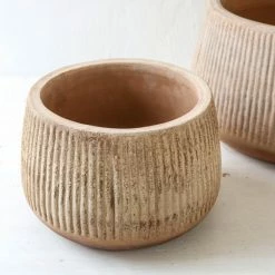 Nkuku Wampu Wide Planter - Small Distressed Terracotta 5 Nkuku Wampu Wide Planter - Small Distressed Terracotta