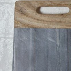 Nkuku Bwari Large Grey Marble And Mango Wood Platter 12 Nkuku Bwari Large Grey Marble And Mango Wood Platter