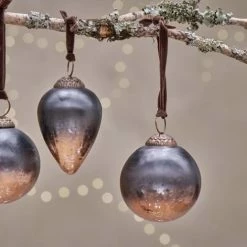Nkuku Nevasa Bauble - Dark Smoke & Antique Copper