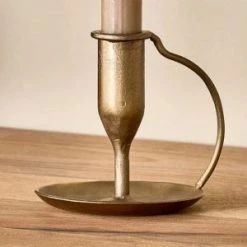 Nkuku Ada Candlestick - Antique Brass