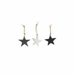 Nkuku Set of 3 Black White and Grey Morwa Marble Stars