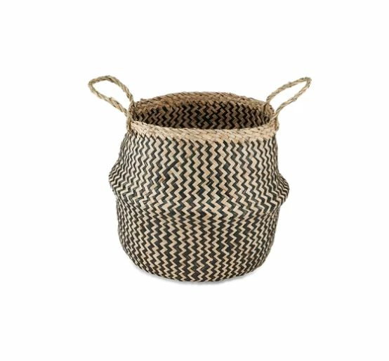 Nkuku Small Ekuri Basket - Black & Natural 1 Nkuku Small Ekuri Basket - Black & Natural