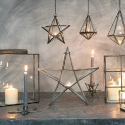 Nkuku Brass Sanwi Standing Star Lantern