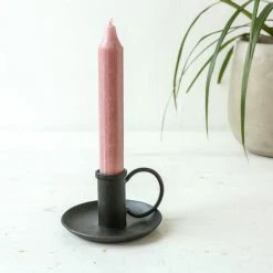 Nkuku Amri Iron Candlestick - Antique Black