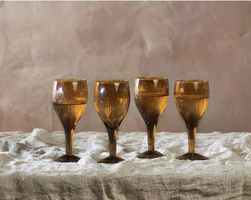 Nkuku Burnt Amber Mila Cocktail Glass 4 Nkuku Burnt Amber Mila Cocktail Glass