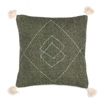 Nkuku Lamandi Moss Green Recycled Cushion Cover - Square 1 Nkuku Lamandi Moss Green Recycled Cushion Cover - Square