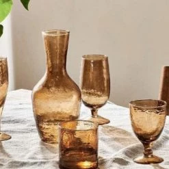 Nkuku Yala Hammered Smoke Brown Wine Glass