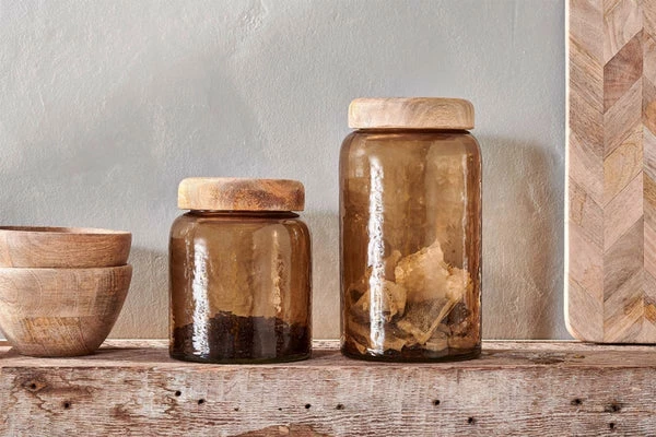 Nkuku Charal Storage Jar In Smoke Brown - Small 2 Nkuku Charal Storage Jar In Smoke Brown - Small