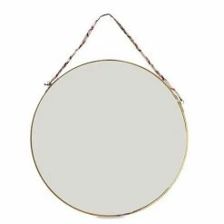 Nkuku Kiko Round Mirror Antique Brass Large