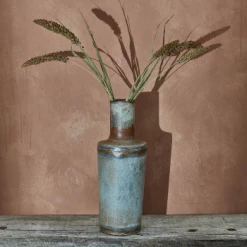 Nkuku Large Aged Zinc Bennu Bottle Vase
