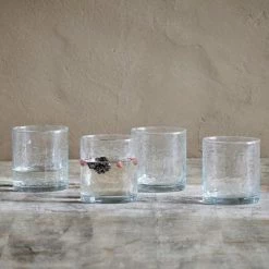 Nkuku Yala Hammered Tumblers Clear Glass