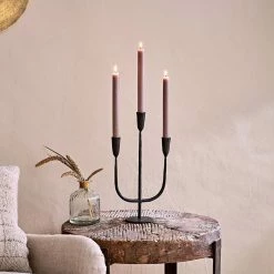 Nkuku Antique Black Mbata Brass Candelabra