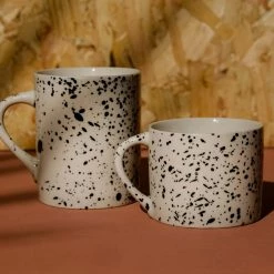 Nkuku Tall Black and White Splatter Mug