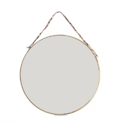 Nkuku Large Round Brass Kiko Mirror