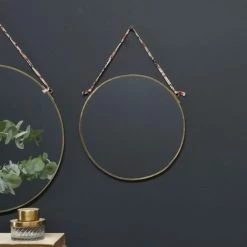 Nkuku Small Round Kiko Brass Mirror