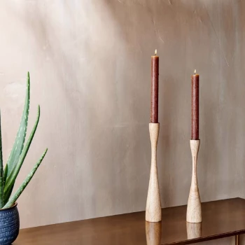Nkuku Himba Mango Wood Candlestick - Natural - Large 2 Nkuku Himba Mango Wood Candlestick - Natural - Large